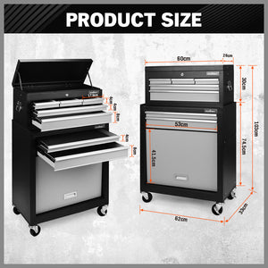 HORUSDY Tool Box Trolley | 7-Drawer | Storage Cabinet Cart | Garage Toolbox Organizer