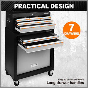 HORUSDY Tool Box Trolley | 7-Drawer | Storage Cabinet Cart | Garage Toolbox Organizer