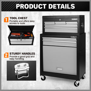 HORUSDY Tool Box Trolley | 7-Drawer | Storage Cabinet Cart | Garage Toolbox Organizer