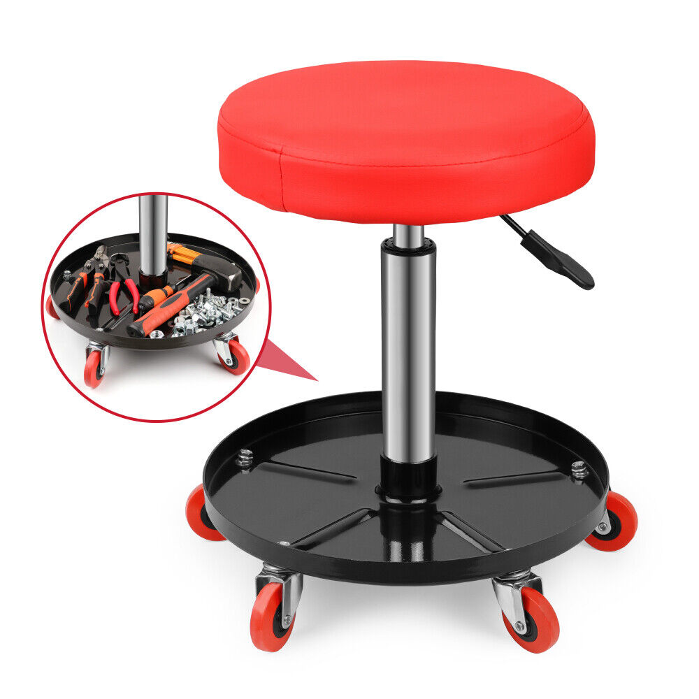 SEDY 150kg Load Pneumatic Roller Seat | Mechanic Rolling Stool With Tool Tray | AU