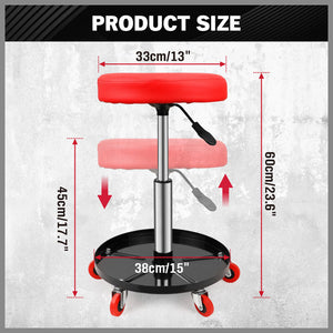 SEDY 150kg Load Pneumatic Roller Seat | Mechanic Rolling Stool With Tool Tray | AU