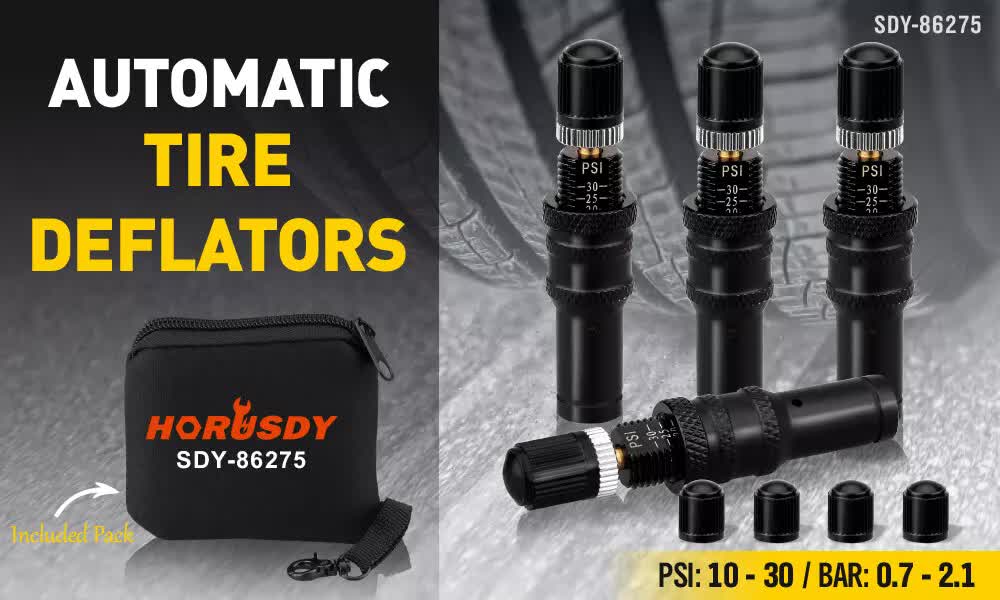 4-Piece Tyre Deflators | Air Deflator Tire Valve Core Tool | 10-30 PSI | Portable 4x4 AU