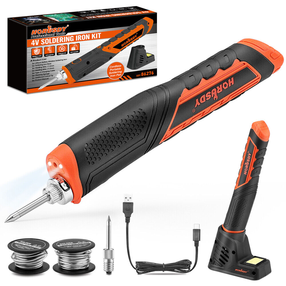 HORUSDY 8W 4V Max Cordless Soldering Iron | Rechargeable | Lithium-Ion Battery