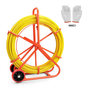 Fiberglass Fish Tape Puller | 150M x 8MM | Wire Cable Running Duct Rodder | Heavy Duty