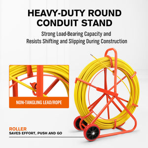 Fiberglass Fish Tape Puller | 150M x 8MM | Wire Cable Running Duct Rodder | Heavy Duty