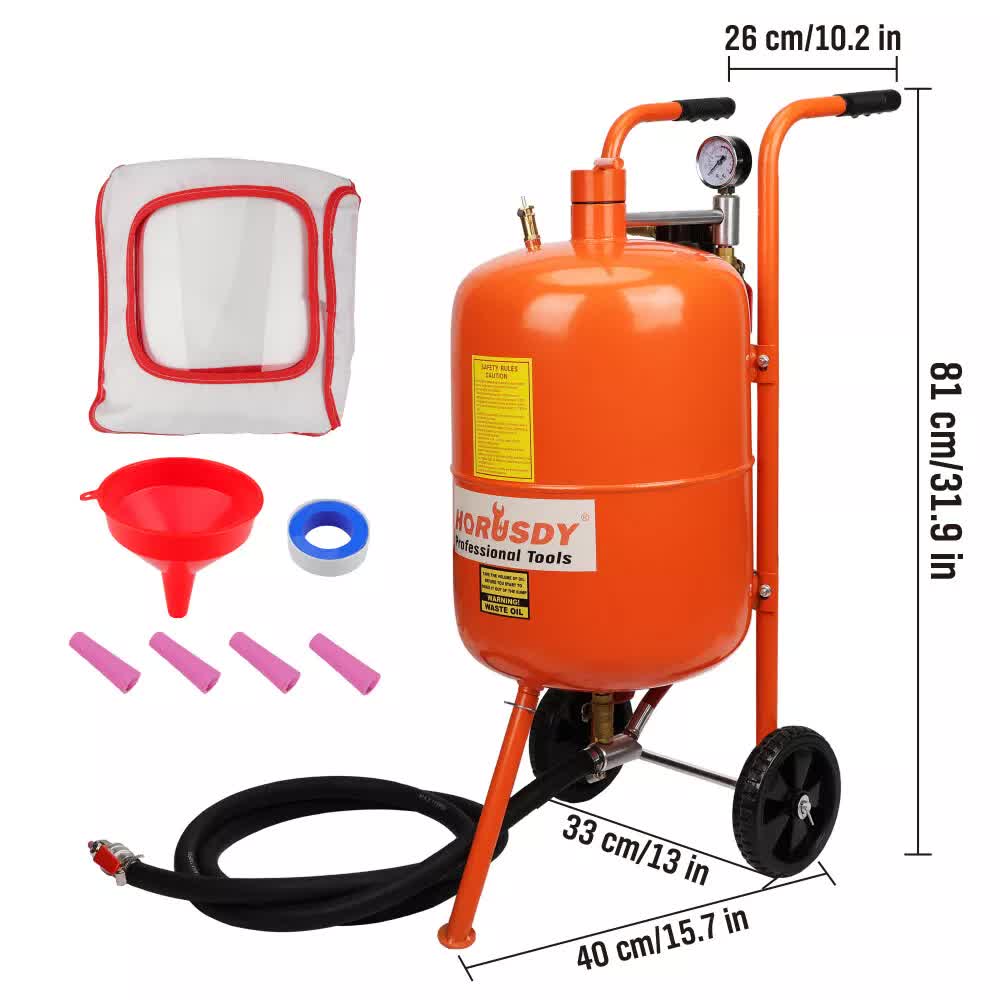 Portable Sandblasting Tank | 40L Grit Blaster | Abrasive Gun for Cars & Trucks