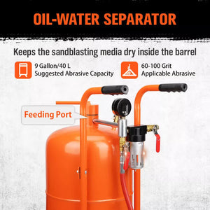 Portable Sandblasting Tank | 40L Grit Blaster | Abrasive Gun for Cars & Trucks
