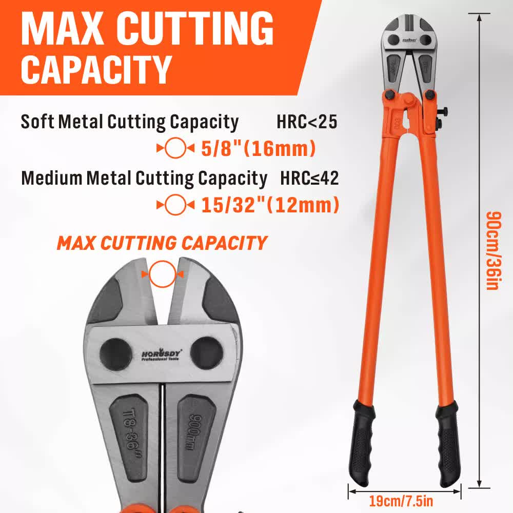 36-Inch Super Long Bolt Cutter | Lock Cutter with Rubber Grip for Cables, Chains & Wires