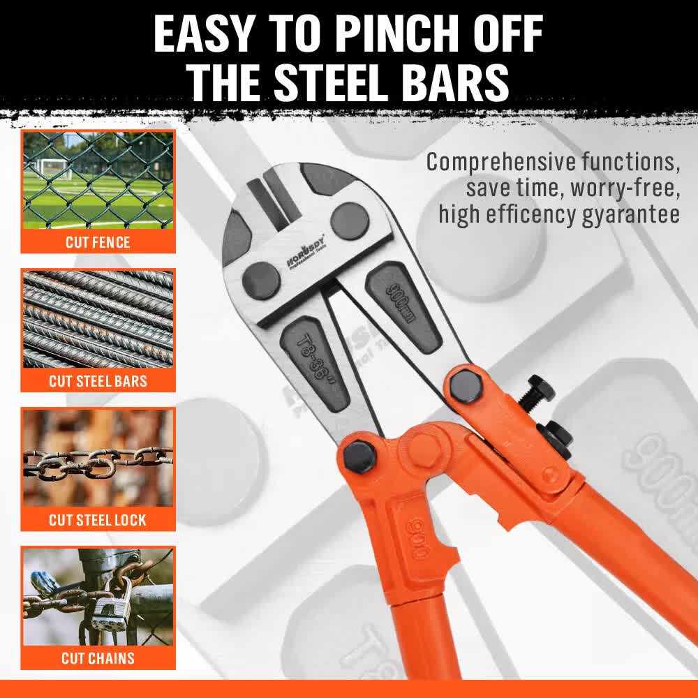 36-Inch Super Long Bolt Cutter | Lock Cutter with Rubber Grip for Cables, Chains & Wires