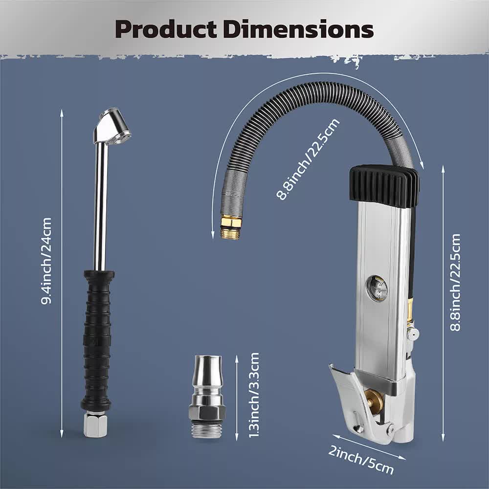 3in1 255PSI Tyre Inflator | Car Motorcycle Air Tire Pressure Gauge | Hose Pump | AU
