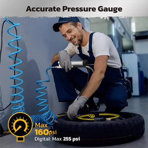 3in1 255PSI Tyre Inflator | Car Motorcycle Air Tire Pressure Gauge | Hose Pump | AU