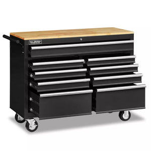 HORUSDY 9-Drawer Tool Box Chest Cabinet | Trolley Box for Garage Storage | Black