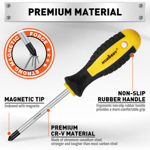 Magnetic Screwdriver Set | 11-Piece | Flat Head | Magnetizer & Demagnetizer | Storage Case Included