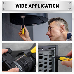 Magnetic Screwdriver Set | 11-Piece | Flat Head | Magnetizer & Demagnetizer | Storage Case Included