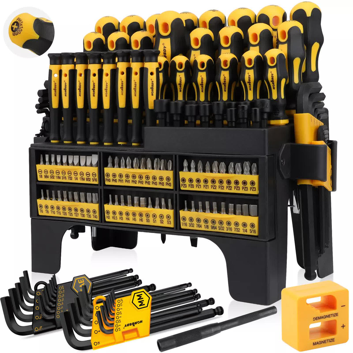 140-Piece Magnetic Screwdriver Set | Hex Key | Magnetizer/Demagnetizer | Precision Tools