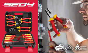 Magnetic Insulated Screwdriver & Pliers Set | 1000V Electrical Tool Hose Pinch Box
