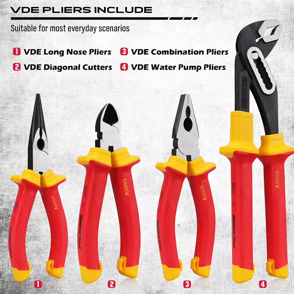 Magnetic Insulated Screwdriver & Pliers Set | 1000V Electrical Tool Hose Pinch Box