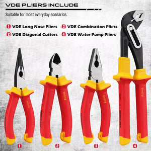 Magnetic Insulated Screwdriver & Pliers Set | 1000V Electrical Tool Hose Pinch Box