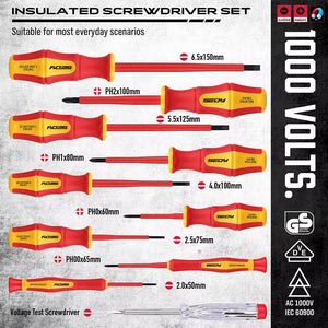 Magnetic Insulated Screwdriver & Pliers Set | 1000V Electrical Tool Hose Pinch Box