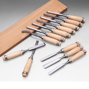 Wood Carving Chisel Set | 12-Piece | High Carbon Steel with Rolling Pouch