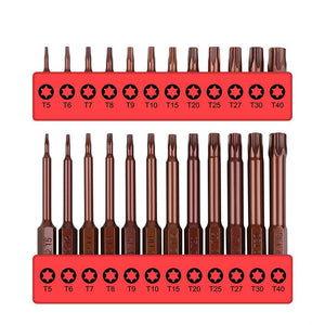 Torx Bit Set | 24-Piece | Star Head Screwdriver Bit | Long Security Tamper-Proof T5-T40