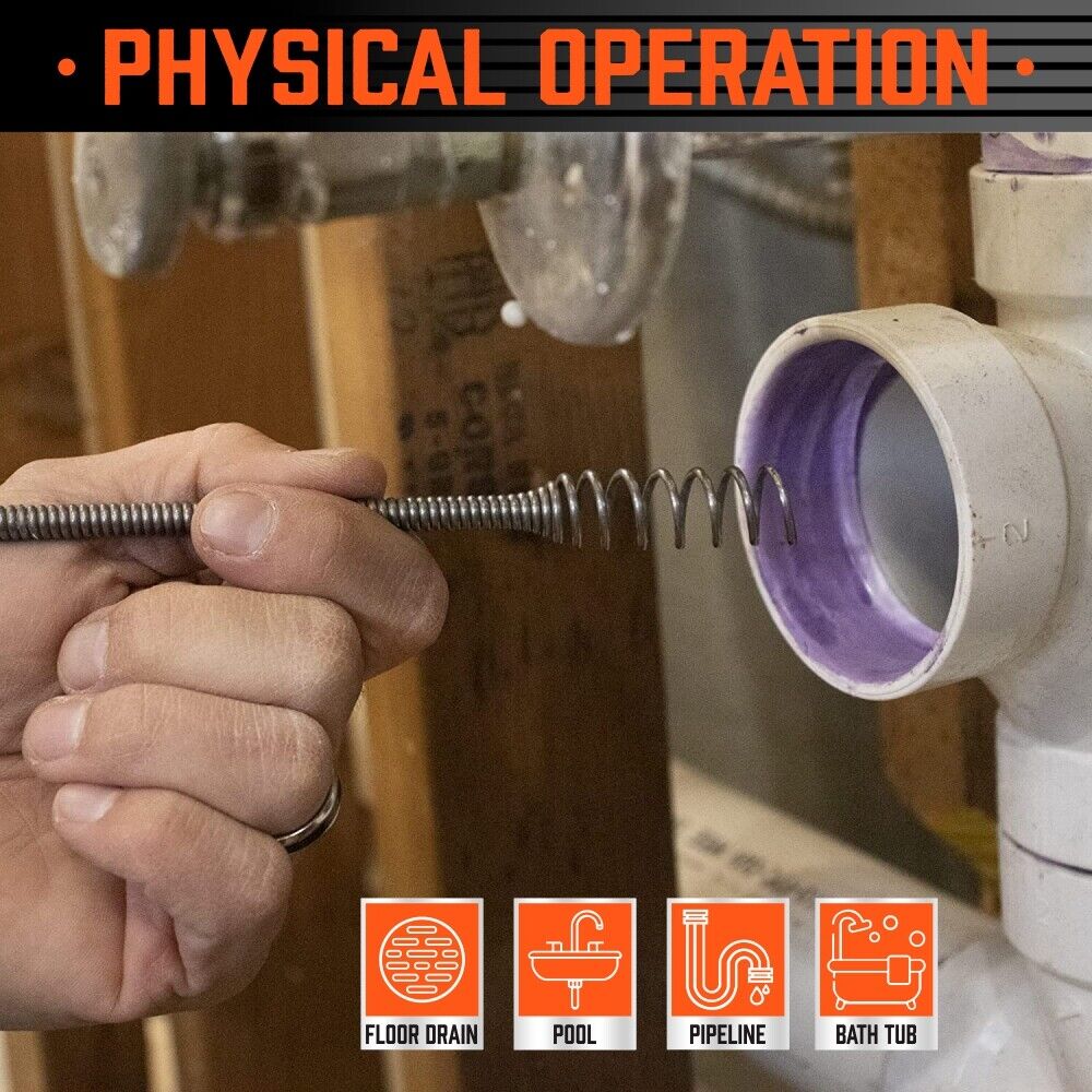 Drain Auger Cleaner | Pipe Unblocker | Sewage Plumbing Tool for Drain Cleaning