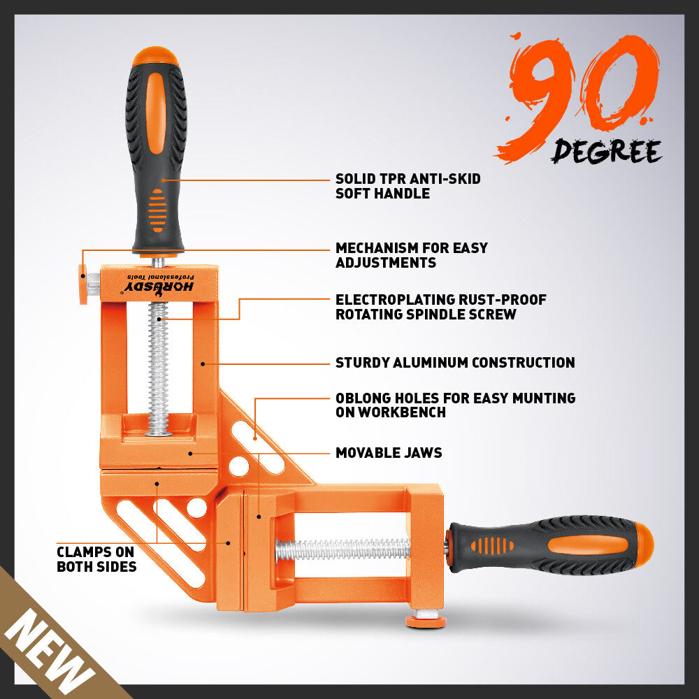 90° Corner Clamp | Welding Vice | Woodworking Alloy Body | Quick Release Mechanism