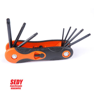 3x Folding Torx Key | Hex Key | Ball End Allen Key Set | Tools Wrench Spanner Opener