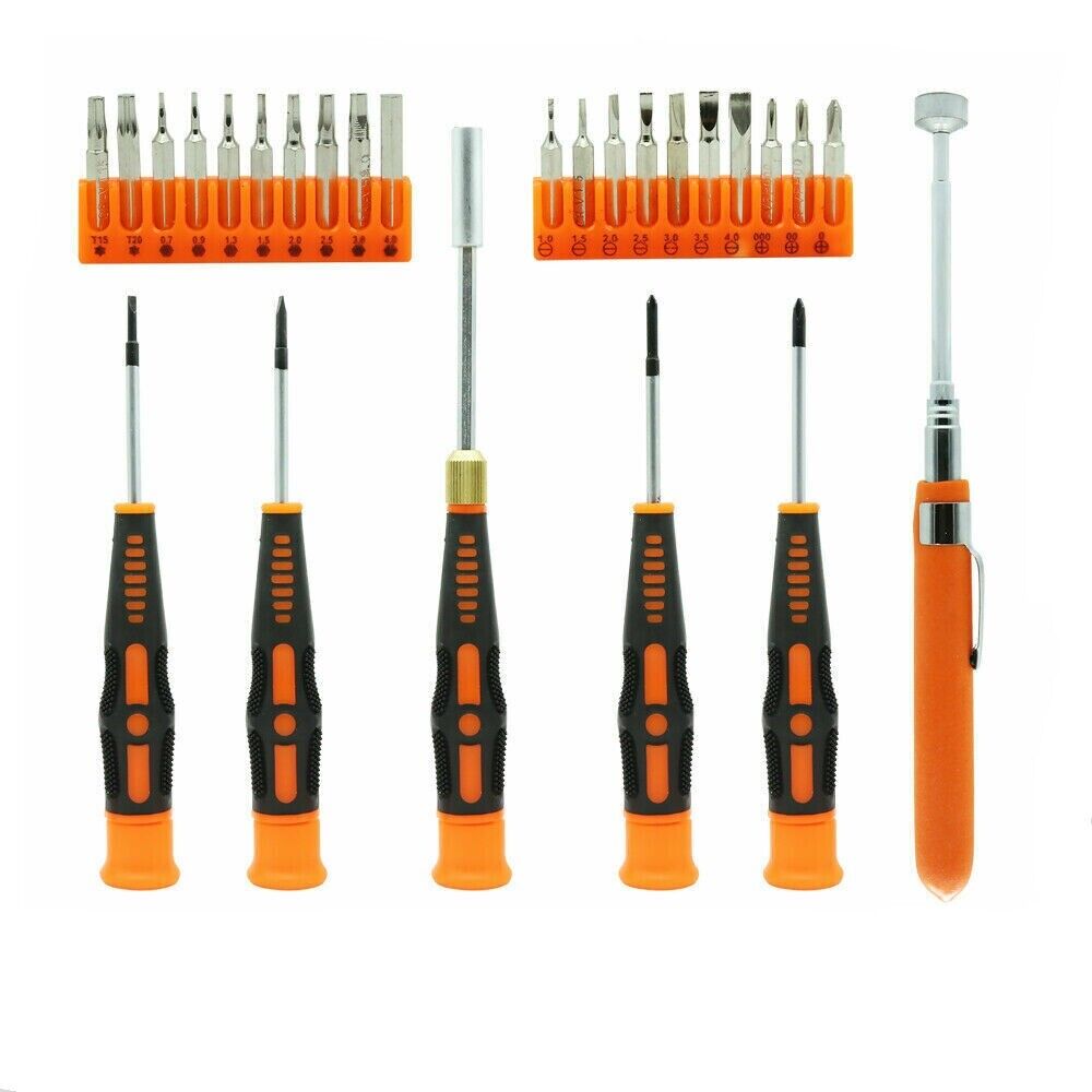 Precision Screwdriver Set | 26-Piece | Magnetic Pickup | Hex Torx Phillips Flat Bits | DIY Repair Kit