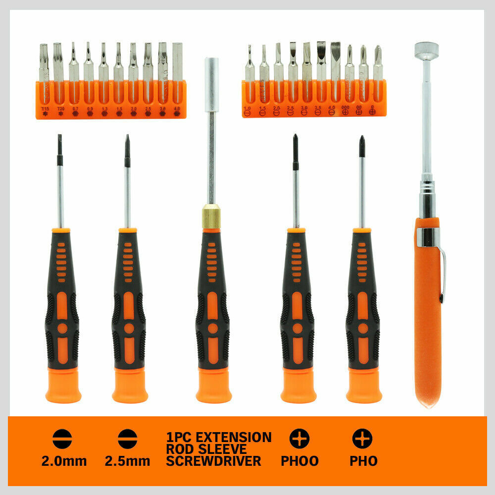 Precision Screwdriver Set | 26-Piece | Magnetic Pickup | Hex Torx Phillips Flat Bits | DIY Repair Kit