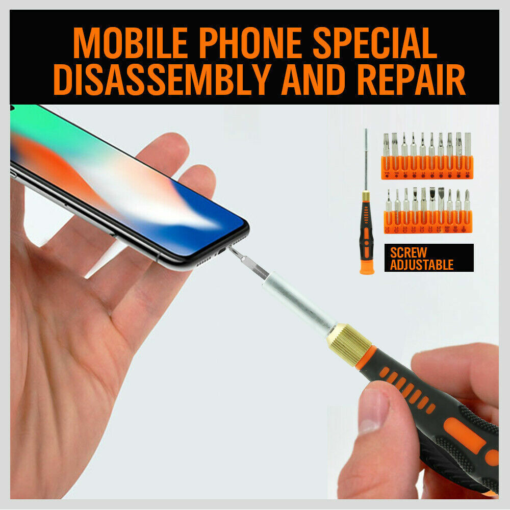 Precision Screwdriver Set | 26-Piece | Magnetic Pickup | Hex Torx Phillips Flat Bits | DIY Repair Kit