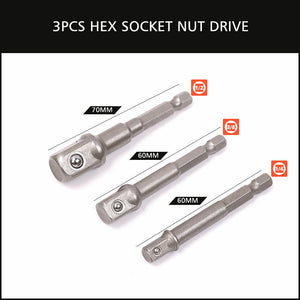 Socket Bit Adaptor Set | 16-Piece | Power Drill Nut Driver Extension | Screwdriver Bits