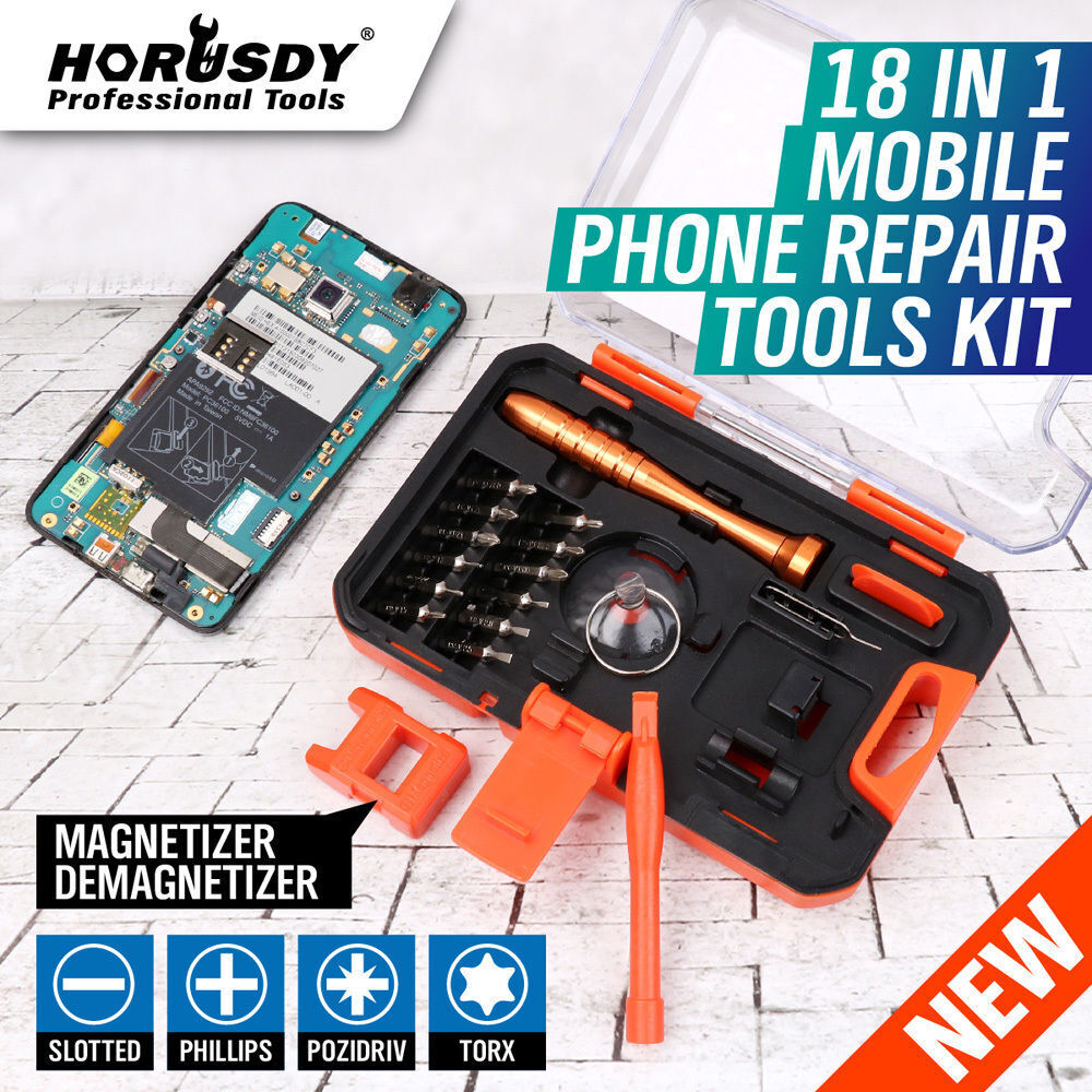 HORUSDY Mobile Phone Repair Kit | 18-in-1 | Pry Opening Tool & Screwdrivers Set