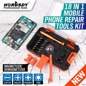 HORUSDY Mobile Phone Repair Kit | 18-in-1 | Pry Opening Tool & Screwdrivers Set
