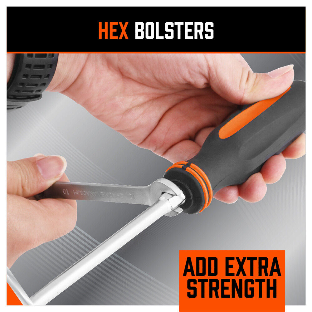 Magnetic Screwdriver Set | 10-Piece | Phillips & Slotted | Magnetizer | Non-Slip Handle | Hand Tool