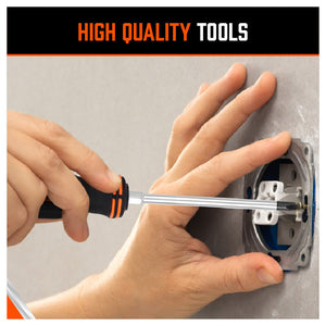 Magnetic Screwdriver Set | 10-Piece | Phillips & Slotted | Magnetizer | Non-Slip Handle | Hand Tool