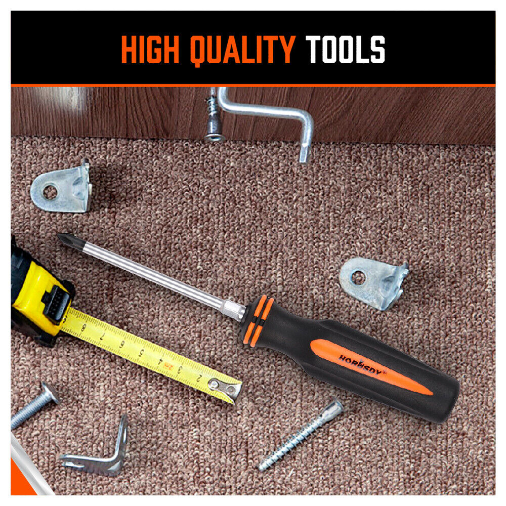 Magnetic Screwdriver Set | 10-Piece | Phillips & Slotted | Magnetizer | Non-Slip Handle | Hand Tool