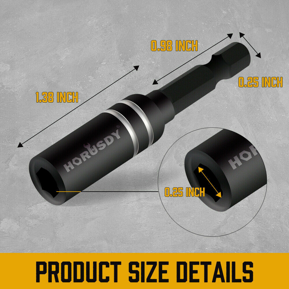 Magnetic Extension Socket Drill Bit Holder | 10-Piece | 1/4" Hex Nut Driver Set