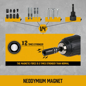 Magnetic Extension Socket Drill Bit Holder | 10-Piece | 1/4" Hex Nut Driver Set