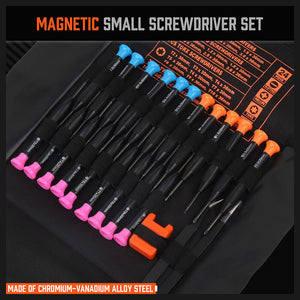 Magnetic Precision Screwdriver Set | 24-Piece | Small Screwdrivers for Eyeglasses, Phones, Electronics Repair