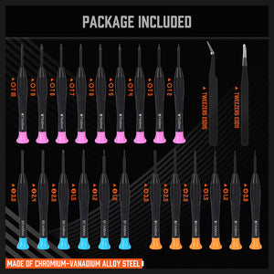 Magnetic Precision Screwdriver Set | 24-Piece | Small Screwdrivers for Eyeglasses, Phones, Electronics Repair