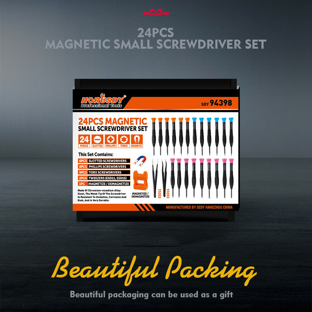 Magnetic Precision Screwdriver Set | 24-Piece | Small Screwdrivers for Eyeglasses, Phones, Electronics Repair