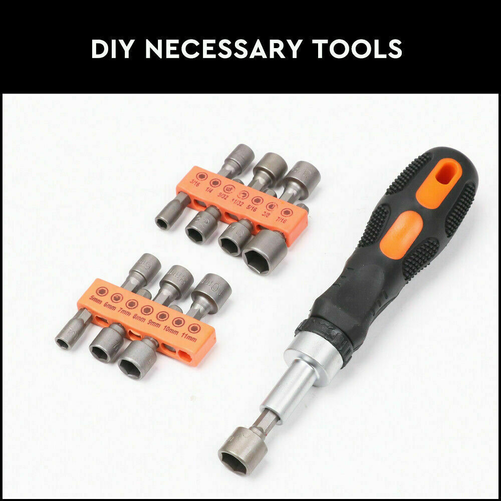 Ratchet Screwdriver Bits Set | 58-Piece | Nut Driver, Hex Torx Phillips Slot Keys