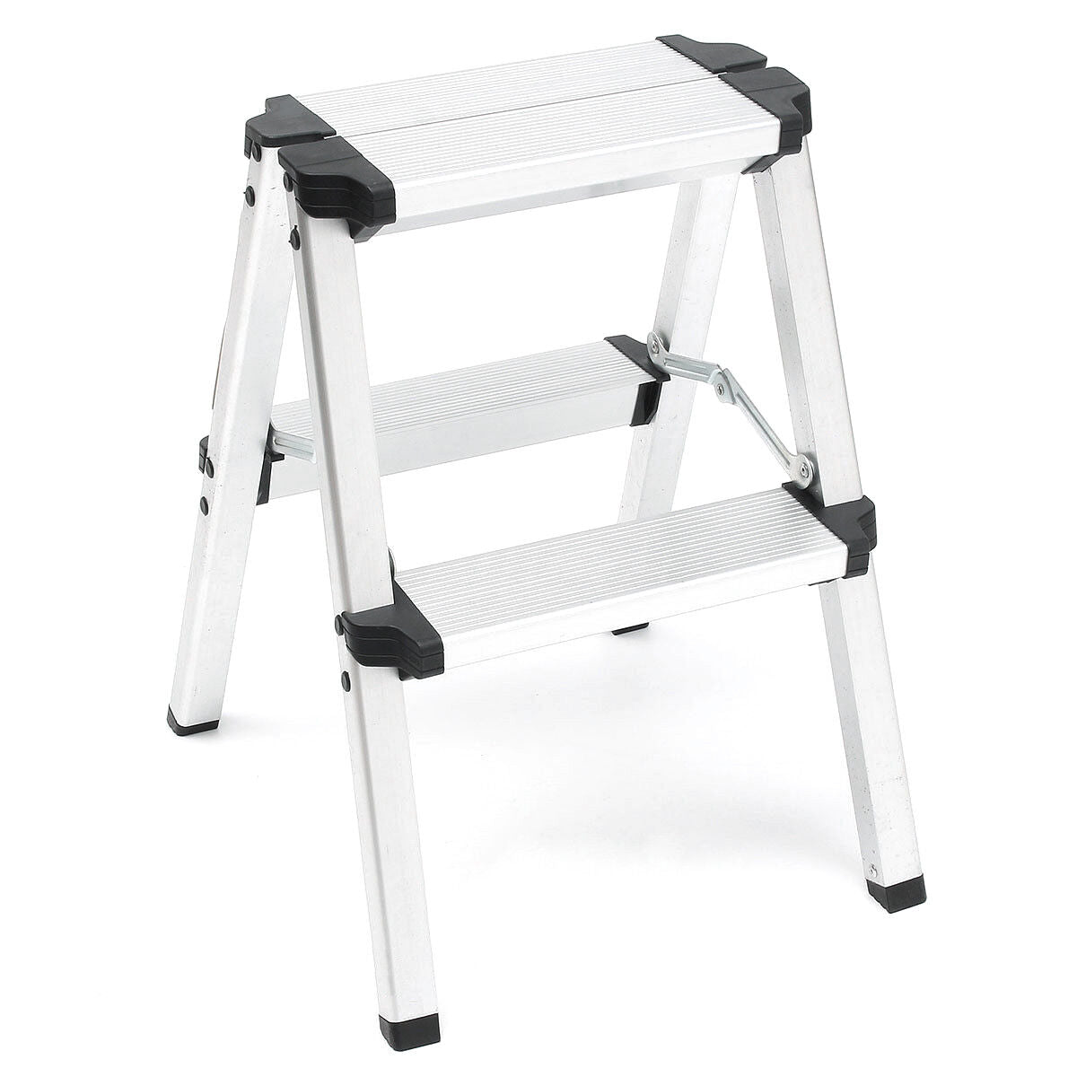 Portable Folding Ladder | 2-Step Aluminum | Lightweight Home Ladder | Anti-Slip | 150KG Capacity