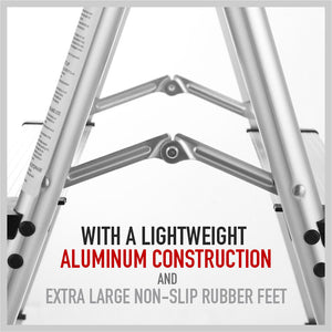 Portable Folding Ladder | 2-Step Aluminum | Lightweight Home Ladder | Anti-Slip | 150KG Capacity
