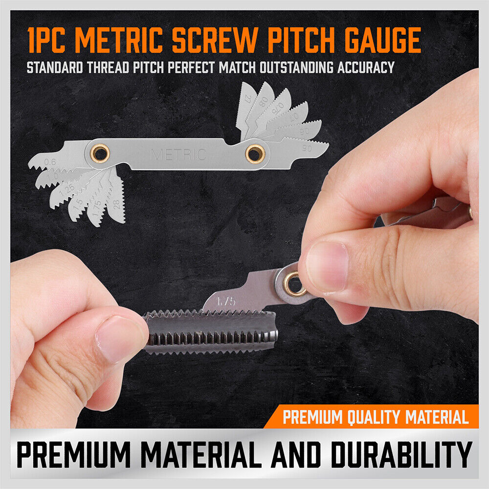 40-Piece Tap and Die Set | Metric Size Screw Thread Drill with Pitch Gauge