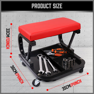 Horustdy Rolling Creeper Seat | Workshop Mechanic Stool | Garage Repair Storage Tray