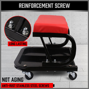 Horustdy Rolling Creeper Seat | Workshop Mechanic Stool | Garage Repair Storage Tray