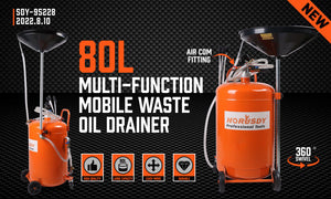 HORUSDY Waste Oil Drainer | 80L Pneumatic Fluid Collection Workshop Extractor