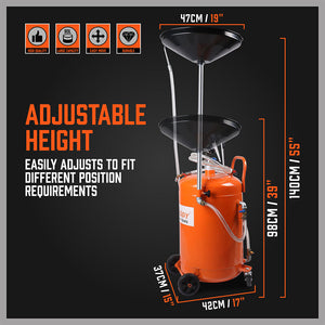 HORUSDY Waste Oil Drainer | 80L Pneumatic Fluid Collection Workshop Extractor